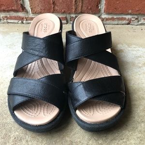 Women’s Leather Criss Cross Wedge Sandal